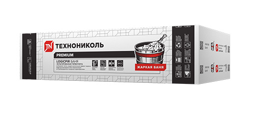Утеплитель/Теплоизоляция LOGICPIR Баня Ф/Ф Г1 L- 1190х600х50 мм, L-кромка, Технониколь, PIR-плита теплоизоляционная